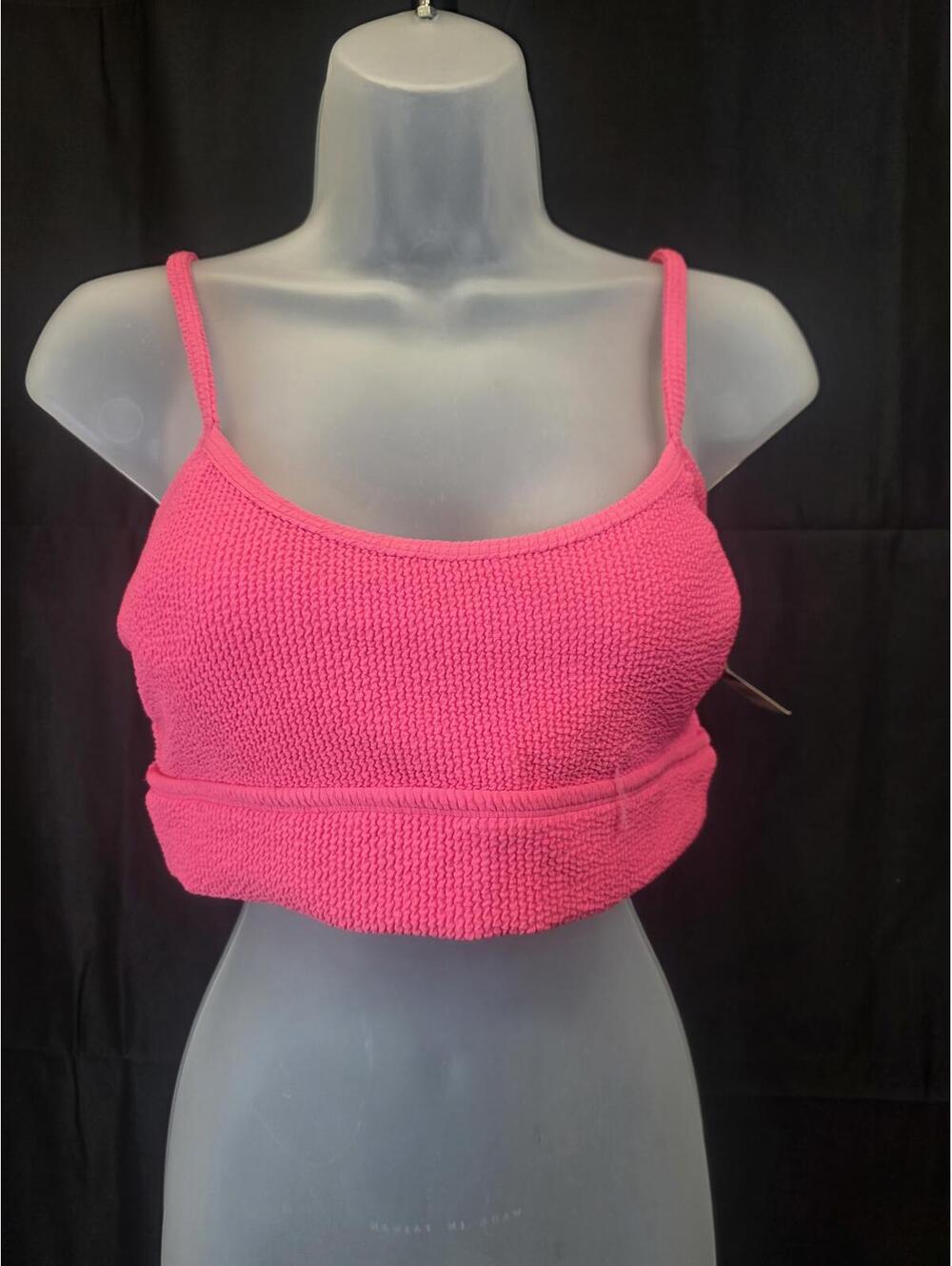 Sundazed Women’s Gianna Textured Midline Bikini Top Ultra Pink L